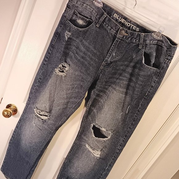 Bluenotes Tall Jeans Slim Distressed Blue Men's Size 38 Long Inseam 32 - Picture 15 of 16